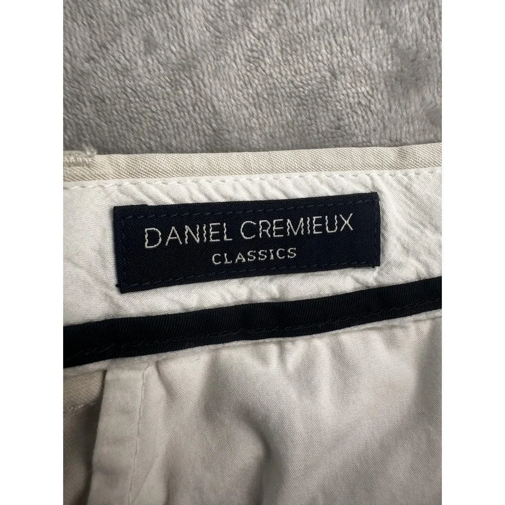 Daniel Cremieux Pants Mens 36x27 White Silk Linen Pleated Classic Chino Casual